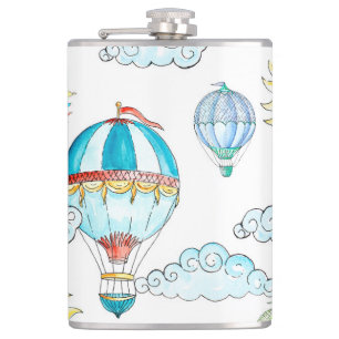 Vintage Balloons: Whimsical Watercolor Nahtlos. Flachmann