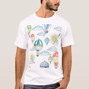 Vintage Balloons: Whimsical Watercolor Nahtlos. T-Shirt