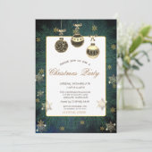 Vintage Balls, Branchen, Snowflakes Party Einladung (Stehend Vorderseite)