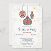 Vintage Balls Ornamente Schneeflocken Einladung (Vorderseite)