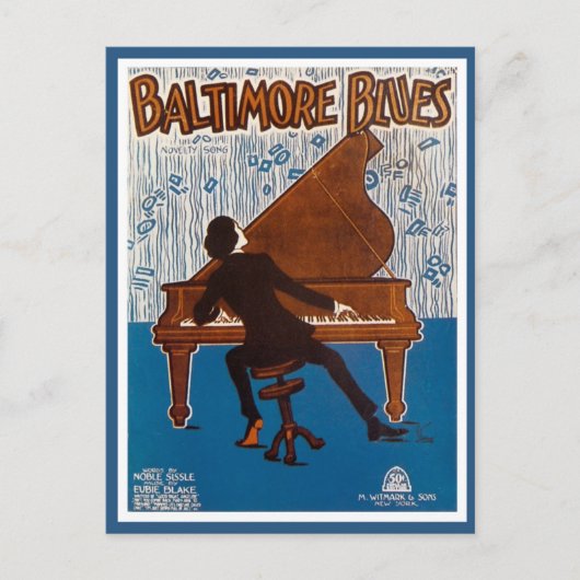 Vintage Baltimore Blues-Musikcover Postkarte (Vorderseite)