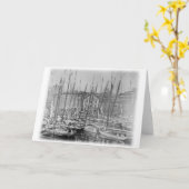 Vintage Baltimore-Fisch-Segelboote Karte (Gelbe Blume)