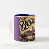  Vintage Baltimore Harbor Mug Zweifarbige Tasse (Vorderseite Links)