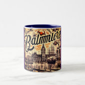  Vintage Baltimore Harbor Mug Zweifarbige Tasse (Mittel)