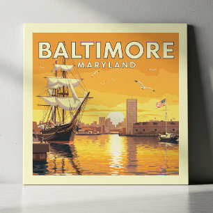 Vintage Baltimore Maryland Fliese