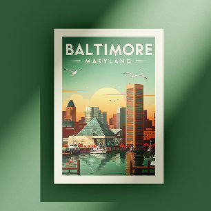 Vintage Baltimore Maryland Postkarte
