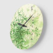 Vintage Bamboo Große Wanduhr (Winkel)