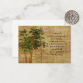 Vintage Bambus-Blätter Dankeschön-Karte Mitteilungskarte (Vorderseite/Rückseite Beispiel)