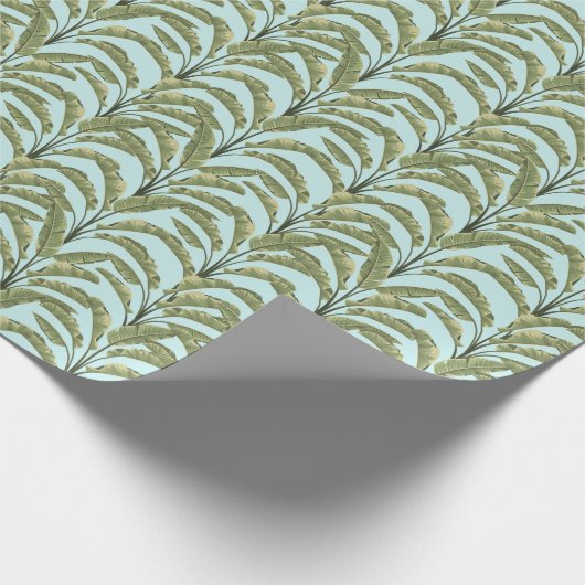Vintage Banana-Blätter: tropisch nahtlos. Geschenkpapier (Ecke)