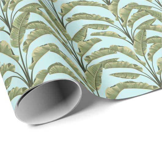 Vintage Banana-Blätter: tropisch nahtlos. Geschenkpapier (Rolleneckpunkt)