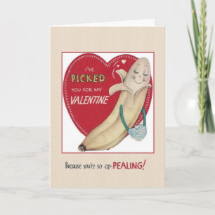 Vintage-Bananen-Valentinskarte Feiertagskarte