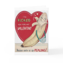Vintage-Bananen-Valentinstagskarte