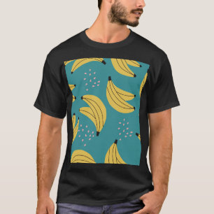 Vintage-Bananenmuster, blauer Hintergrund. T-Shirt