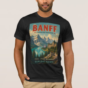 Vintage Banff Kanadische Rocky Mountains Reise T-S T-Shirt
