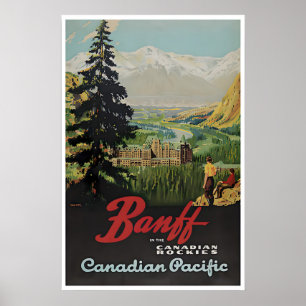 Vintage Banff Kunst Kanada Reiseplakat Kanadisch Poster