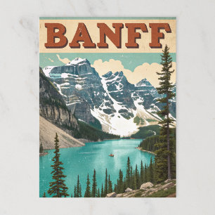 Vintage Banff: Lake Louise & Gipfel Postkarte