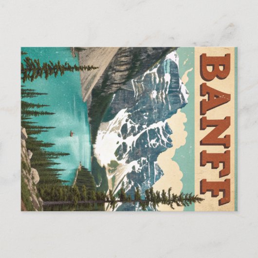 Vintage Banff: Lake Louise & Peaks Postkarte (Vorderseite)