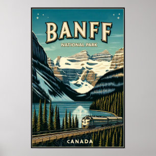 Vintage Banff National Park Kanada Reiseplakat Poster