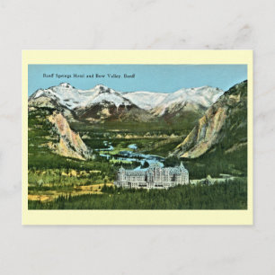 Vintage Banff Springs Hotel und Bow Valley Postkarte
