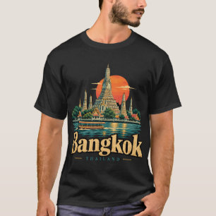 Vintage Bangkok Thailand Reise Kunst Landmarke T-Shirt