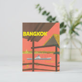 Vintage Bangkok Thailand Reise Postkarte (Stehend Vorderseite)