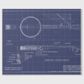 Vintage Banjo-Blueprints Geschenkpapier (Flach)
