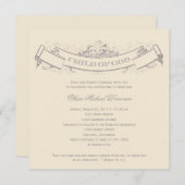 Vintage Banner Baptism/Christening Invitation Einladung (Vorne/Hinten)