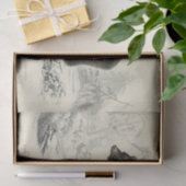 Vintage-Bär-Ephemera-Decoupage französische Schrif Seidenpapier (Geschenk)