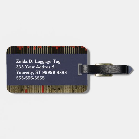 Vintage Bar Graph Chart Gepäckanhänger (Rückseite horizontal)