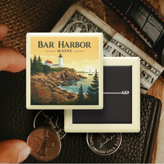 Vintage Bar Harbor Maine Button