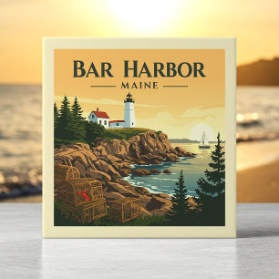 Vintage Bar Harbor Maine Fliese