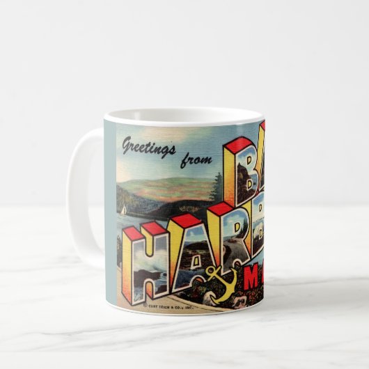 Vintage Bar Harbor Postcard Mug Kaffeetasse (Vorderseite Links)