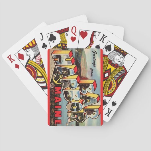 Vintage Bar Harbor Postcard Playing Cards Spielkarten (Rückseite)