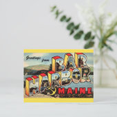 Vintage Bar Harbor Postkarte (Stehend Vorderseite)