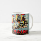 Vintage Bar Harbor Postkarten-Tasse Kaffeetasse (VorderseiteRechts)