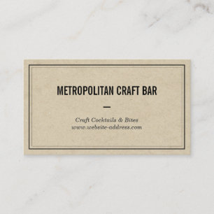 Vintage Bar, Restaurant Business Card Visitenkarte