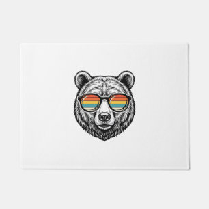 Vintage-Bär-Sonnenbrille Vektorgrafikdesign_1 Fußmatte