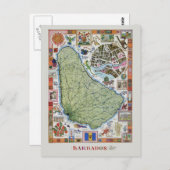 Vintage Barbado-Reisepläne Postkarte (Vorne/Hinten)