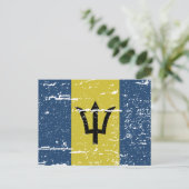 Vintage Barbados-Flagge Postkarte (Stehend Vorderseite)