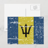Vintage Barbados-Flagge Postkarte (Vorne/Hinten)
