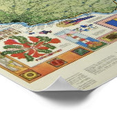 Vintage Barbados-Karte Poster (Ecke)