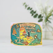 Vintage Barbados Karte Postkarte (Stehend Vorderseite)