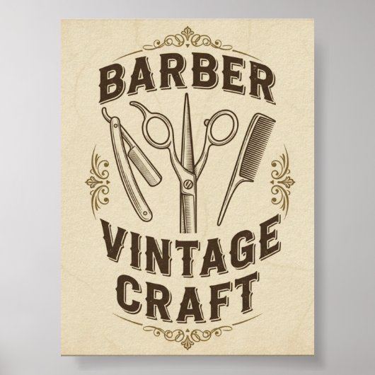 Vintage Barber Shop Poster (Vorne)