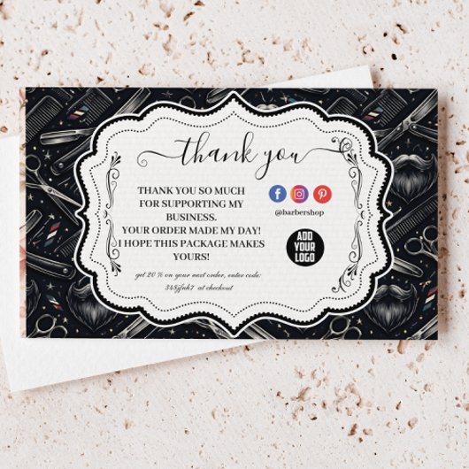 Vintage Barber Shop Tools Style Dankeskarte