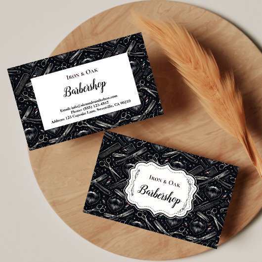 Vintage Barber Shop Tools Style Visitenkarte