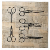 Vintage Barbers Shears Antike Schere Fliese (Vorderseite)