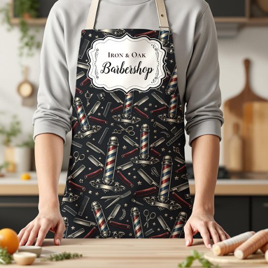 Vintage Barbershop Tools Pattern Schürze