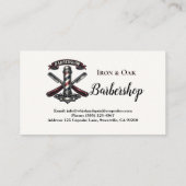 Vintage Barbershop Tools Pattern Visitenkarte (Rückseite)