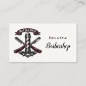 Vintage Barbershop Tools Pattern Visitenkarte (Vorderseite)