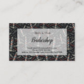 Vintage Barbershop Tools Pattern Visitenkarte (Rückseite)